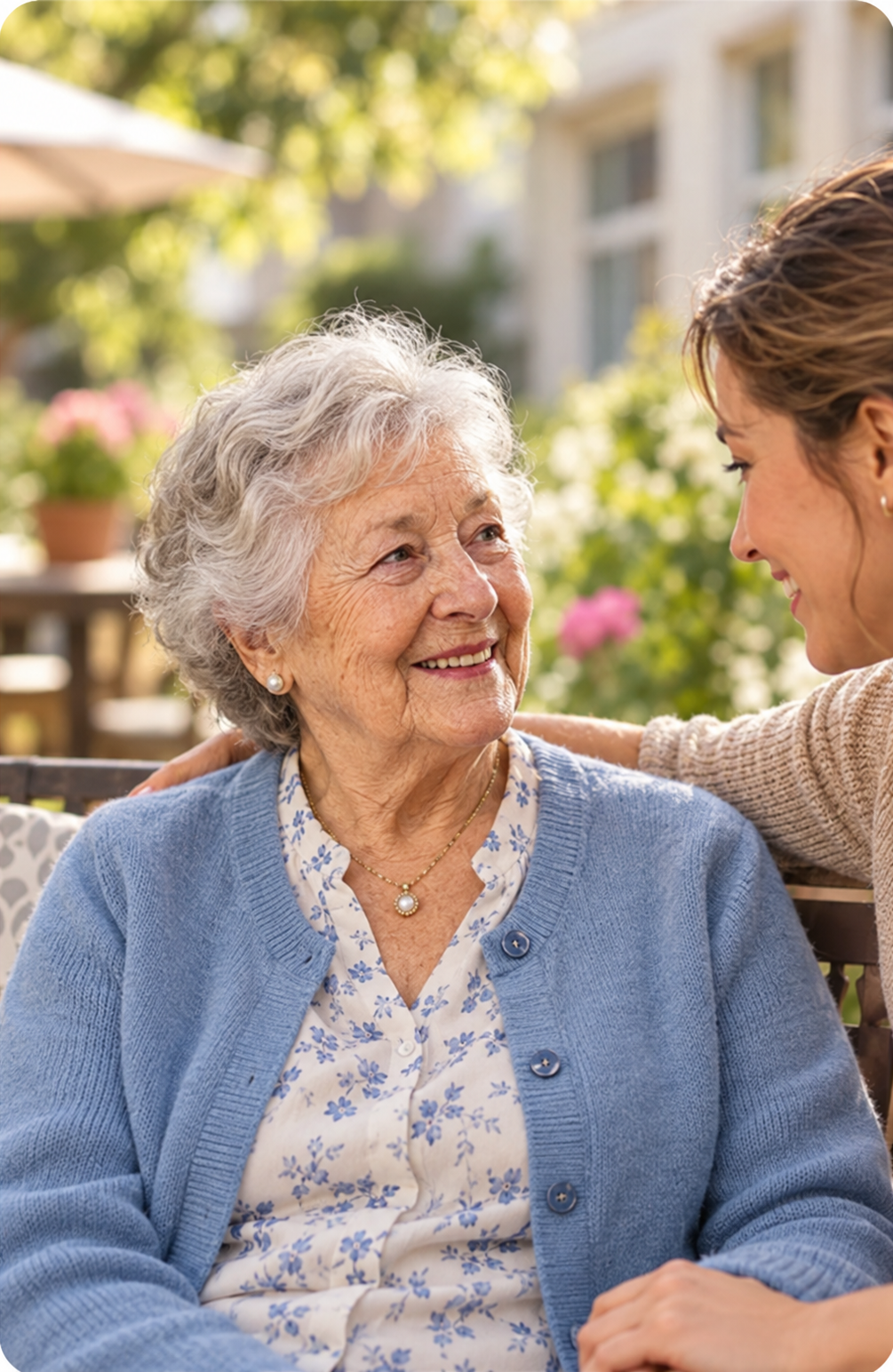 Resident receiving individualized assistance